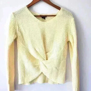 Poof  new York ivory front knot sweater
